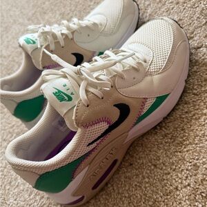 Nike Women's Cream, Green, and Purple Sneakers